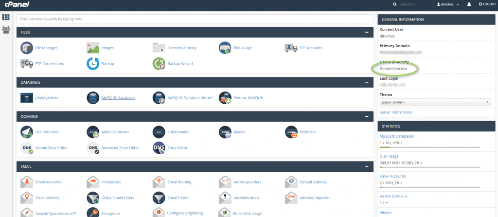 How To Find your username in cPanel