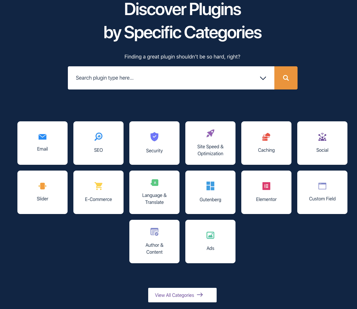 Discover Plugins by specific categories illustration