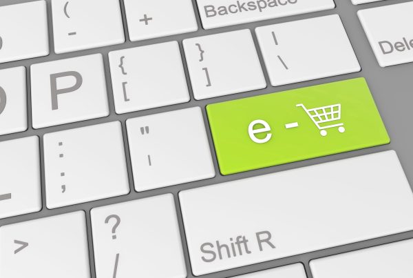 A special "e-commerce" button on a laptop keyboard